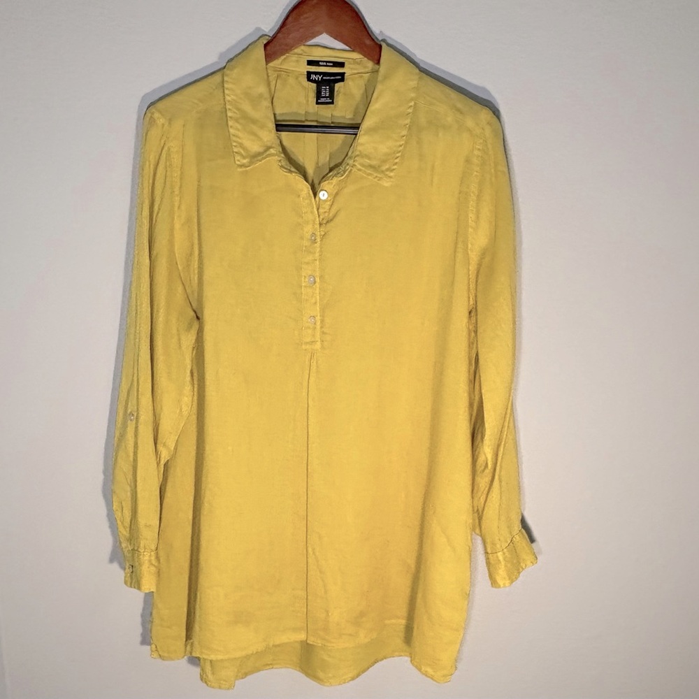 1X Tunic Top 100% Linen Button Front Jones New York JNY